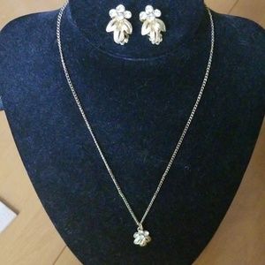 Necklace & clip earring set